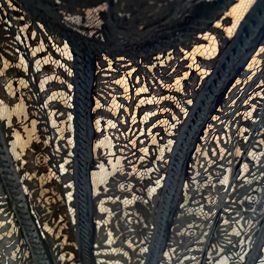 NWT Elie Tahari  Bustier Lace black/beige lining cotton nylon,elastine size L - Picture 5 of 17